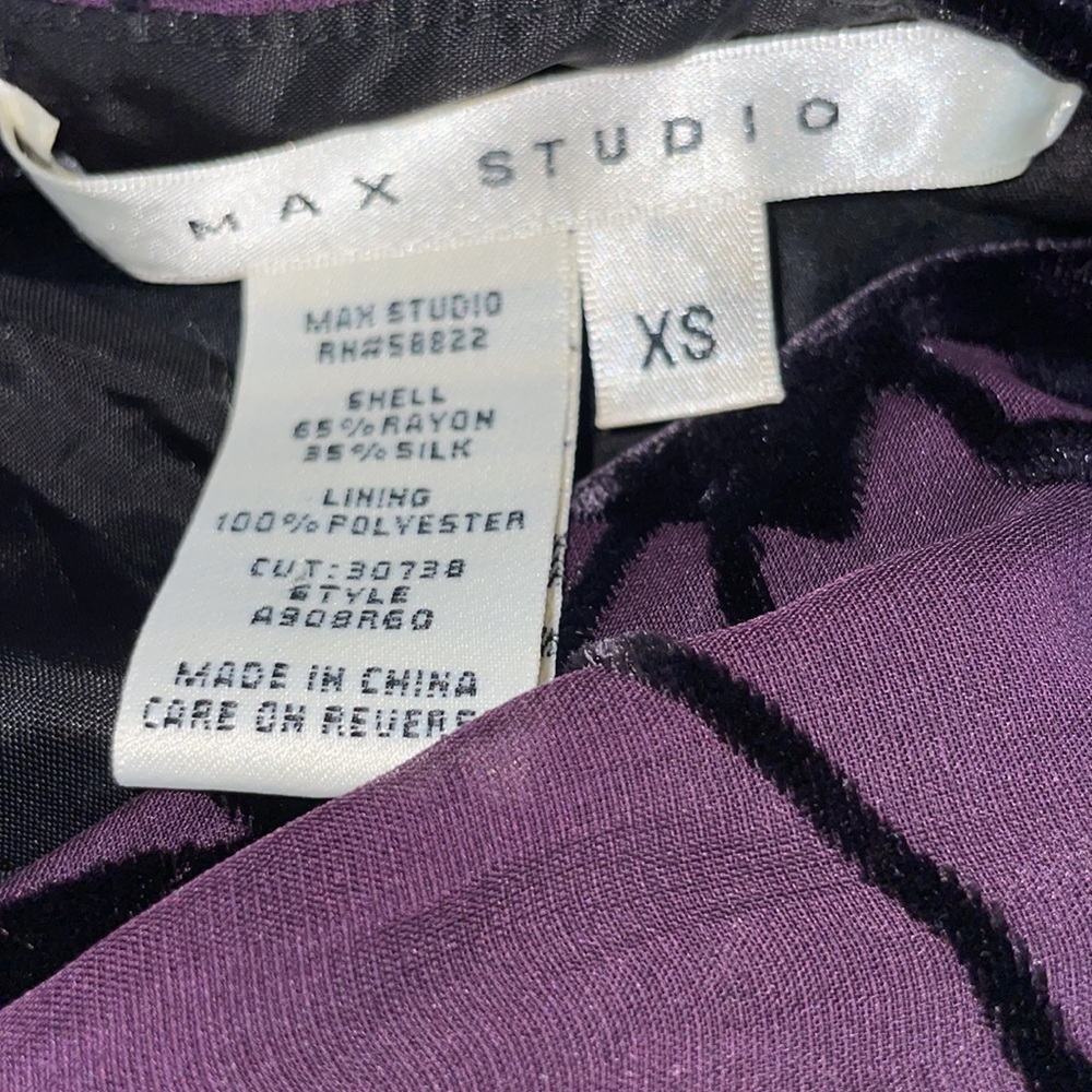 Max Studio Burnout Velvet Halter Plum Dress - Picture 11 of 15